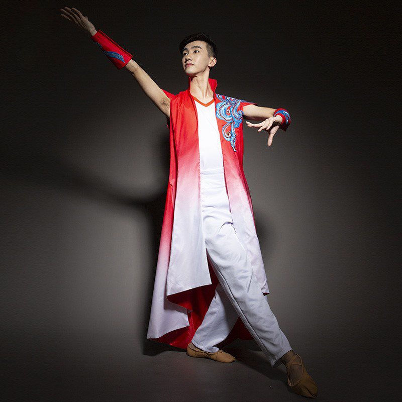古典现代舞表演服青春文艺男女款当代舞飘逸开场舞演出服舞蹈服装_虎窝淘
