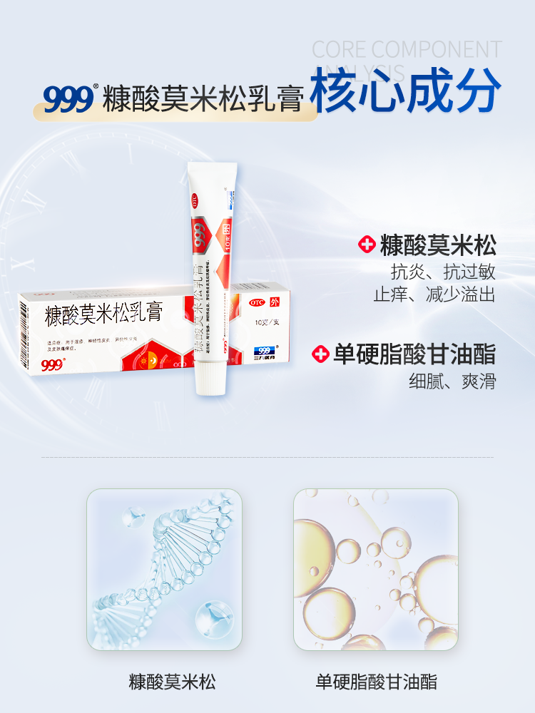 999三九糠酸莫米松乳膏10g软膏 999抗菌消炎