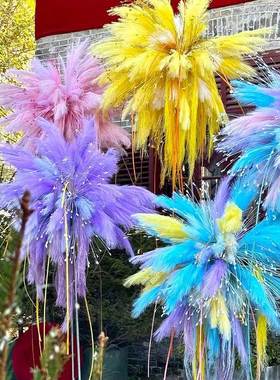 仿真烟花墙造景道具网红拍照打卡布置美陈橱窗装饰摆件烟雾花套餐