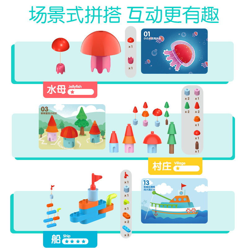 布鲁可大颗粒宝宝启蒙 布鲁可建构/拼插积木