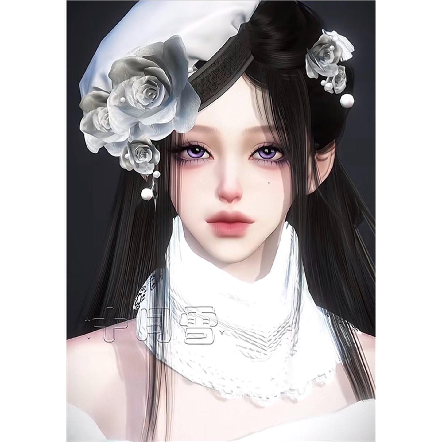 发2 十月雪 凋零 米妮朵 逆水寒手游捏脸女通用 - 图2