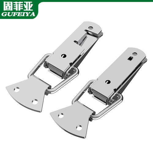 不锈钢扁嘴搭扣箱子锁扣弹簧老式固定锁牌门扣工具箱锁鼻子鸭嘴扣 - 图3