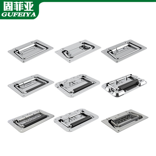 盖环弹簧拉手内嵌机柜箱把手隐藏式提手把工业设备航空箱配件提手 - 图0