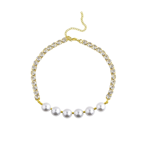 Бусины из жемчуга, ожерелье, небольшая дизайнерская короткая цепочка до ключиц, изысканный стиль, популярно в интернете, простой и элегантный дизайн, тренд сезона