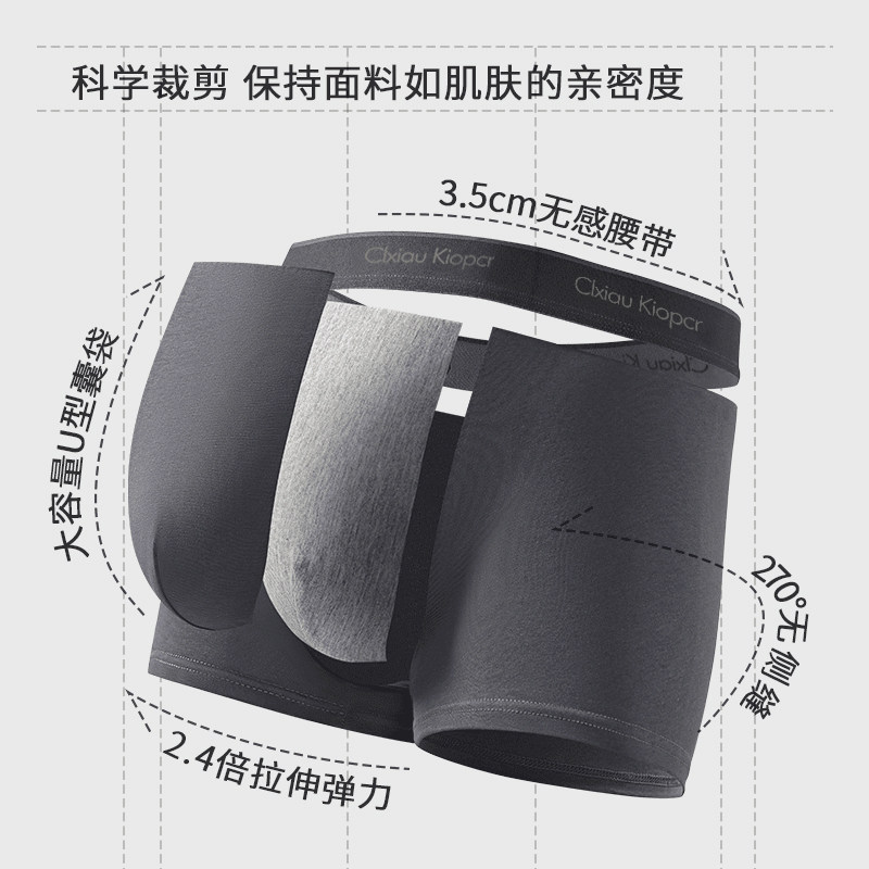 ClxiauKiopcr男士内裤纯棉透气抗菌CK平角四角裤送男友礼物礼盒装