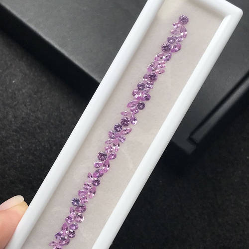 雅鑫彩宝广州10年实体老蓝宝石粉紫蓝宝圆形 0.8-3.0，单颗起拍 - 图1