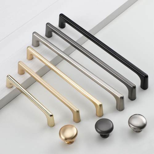 新款直销珍珠金珍珠灰抽屉拉手现代简约柜门拉手锌合金衣柜橱柜门 - 图2