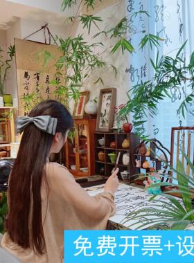 宋式美学桌面摆件新中式氛围感装饰布置国风场景布置书法纱幔挂布