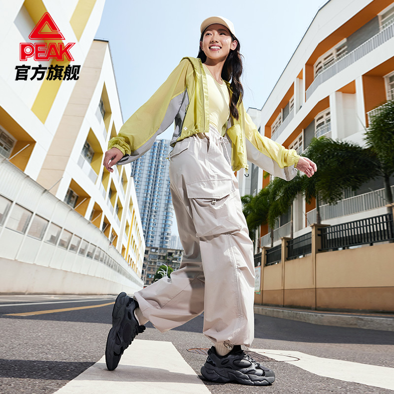 匹克态极川行运动鞋户外老爹鞋女鞋秋季厚底增高休闲鞋银色鞋子男