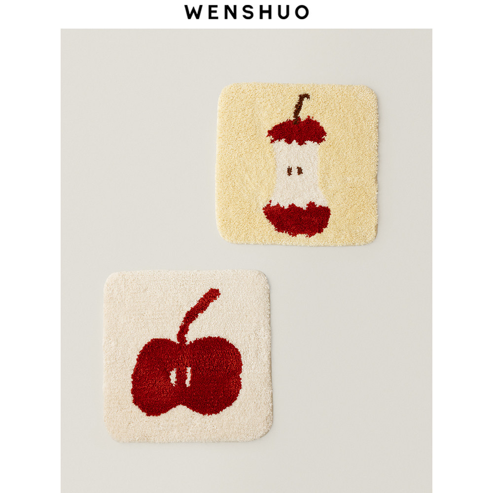 WENSHUO 原创简约水果簇绒坐垫复古椅垫家用防冷苹果牛油果番茄,淘宝优惠券,粉丝福利购,淘宝优惠卷