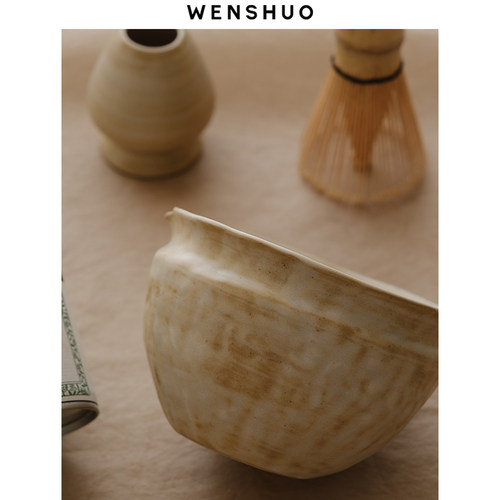WENSHUO 侘寂风抹茶套装茶筅复古日式带导流嘴茶具百本立宋代点茶 - 图2