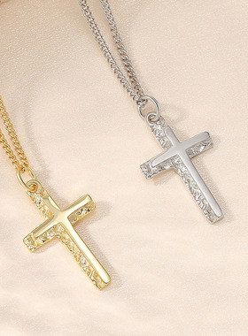 十字架项链925纯银银秋冬毛衣链