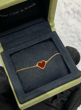 【自营】中古99新梵克雅宝Sweet Hearts系列爱心手链红玉髓超小号
