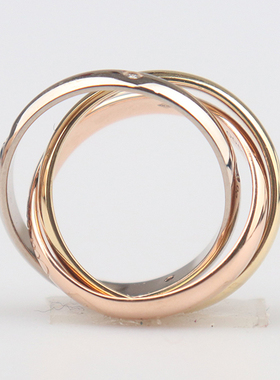 【自营】中古95新Cartier(卡地亚)TRINITY镶嵌5颗 戒指中号/35mm