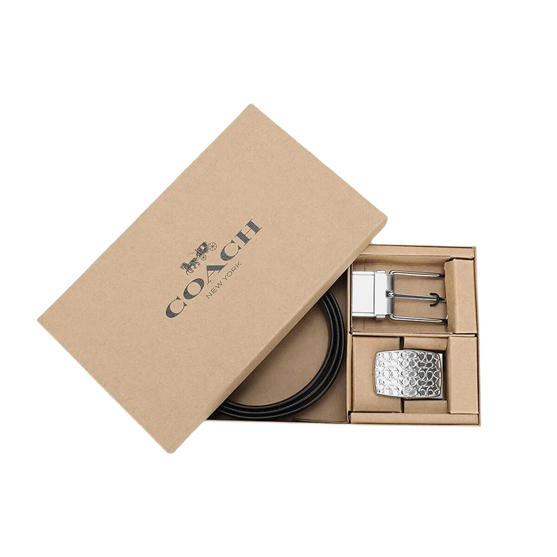 【自营】COACH 蔻驰 男士 纯色设计人造革 腰带皮带 CQ080 AQ0