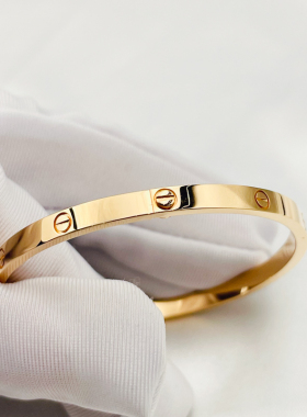 【自营】中古99新卡地亚love系列窄版手镯玫瑰金男女同款高级时尚