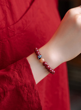 【自营】daisy beauty本命年福牌朱砂手链女珍珠紫金砂转运珠手串