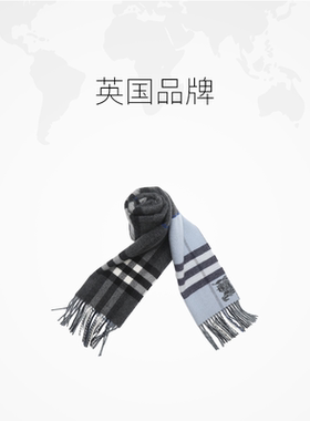 【自营】BURBERRY/博柏利女士FW26拼色格设计纹山羊绒流苏长围巾