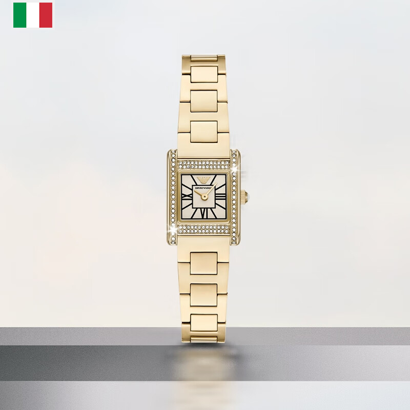 Armani Armani watch small square watch gold quartz watch women's retro elegant AR11663