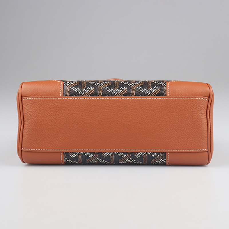 【自营】中古9新高雅德SAIGON软型涂层帆布牛皮手提斜挎包撞色 - 图1