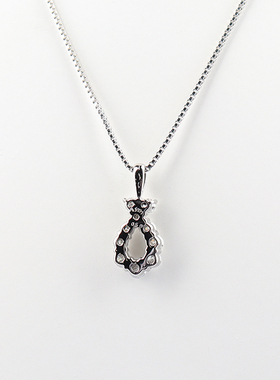 日本进口商品群镶钻石项链