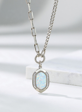 【自营】VITARING项链女原创设计蛋白石复古锁骨链吊坠轻奢高级感