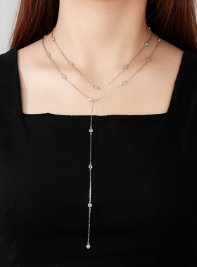【自营】WEEKISS叠带长款项链女925纯银锁骨链毛衣链轻奢小众设计