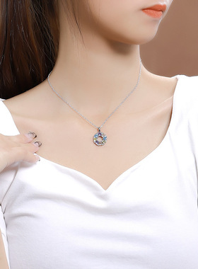 【自营】WEEKISS多巴胺项链女纯银锁骨链毛衣链时尚气质轻奢小众