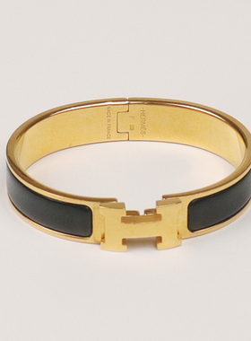 【自营】中古「8.5新」HERMES(爱马仕)Clic H手镯黑色镀金1.2cm宽