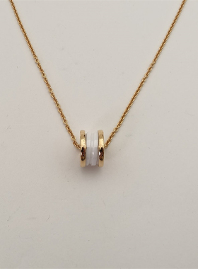 【自营】中古98新Bvlgari/宝格丽B.ZERO1弹簧项链18K玫瑰金白陶瓷