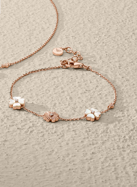 【自营】白鹿同款 Armani阿玛尼四叶草女士银手链玫瑰金女生礼物