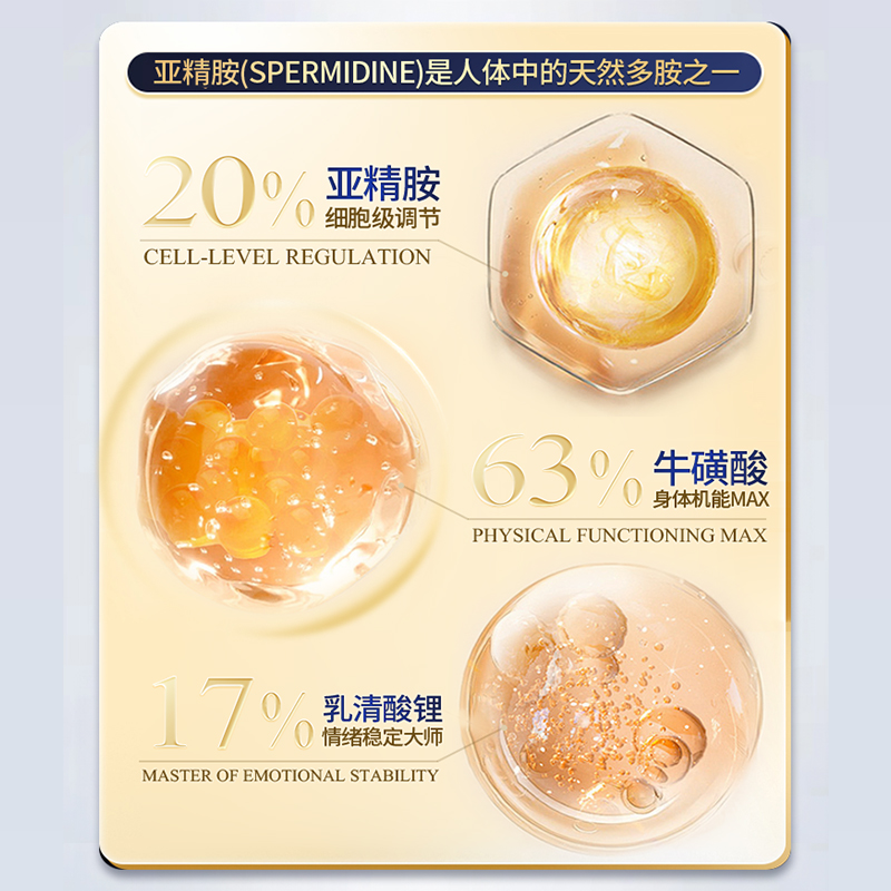 【自营】沿寿LIFE牛磺酸亚精胺粉焕能提升补充身体营养内服防老衰