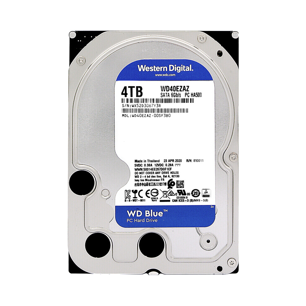 【自营】WD西部数据4TB 3.5英寸CMR垂直蓝盘2T电脑台式机械硬盘1T - 图0