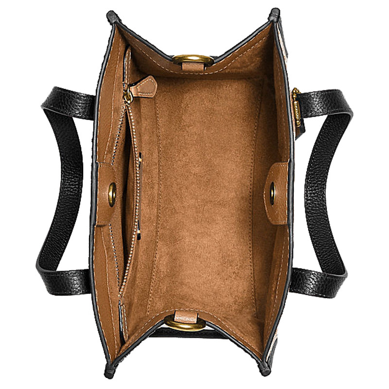 【直营】coach女士皮革徽章托特包 天猫国际时尚直营女士包袋