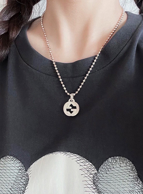 中古99新未使用Gucci/古驰Interlocking系列G形吊坠项链纯银银饰