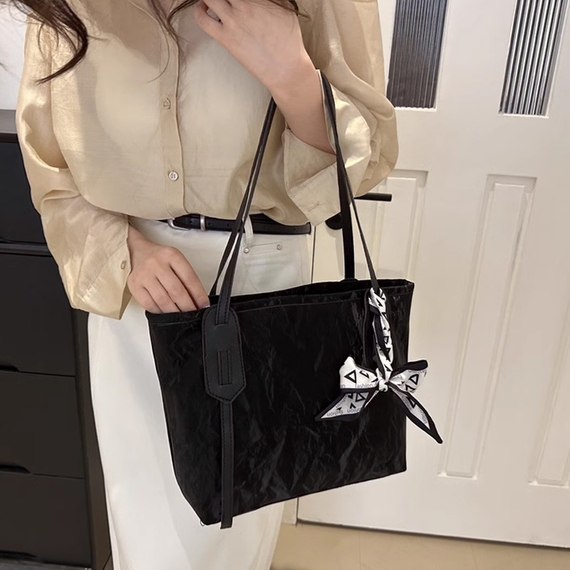 【自营】JANE KLAIN简约压花托特包大容量手提复古丝巾时尚单肩包