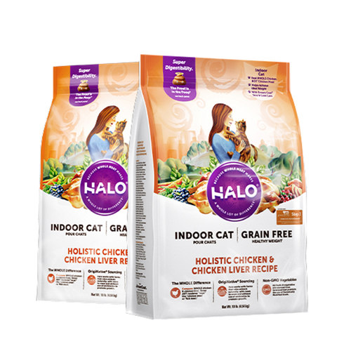 【自营】美国Halo自然光环无谷纯鲜肉猫粮-健美体态鸡肉10磅进口 - 图1