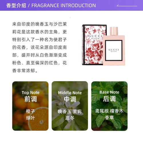 百补 Gucci/古驰花悦绽放女士香水EDT/EDP 50mL花香调 - 图1