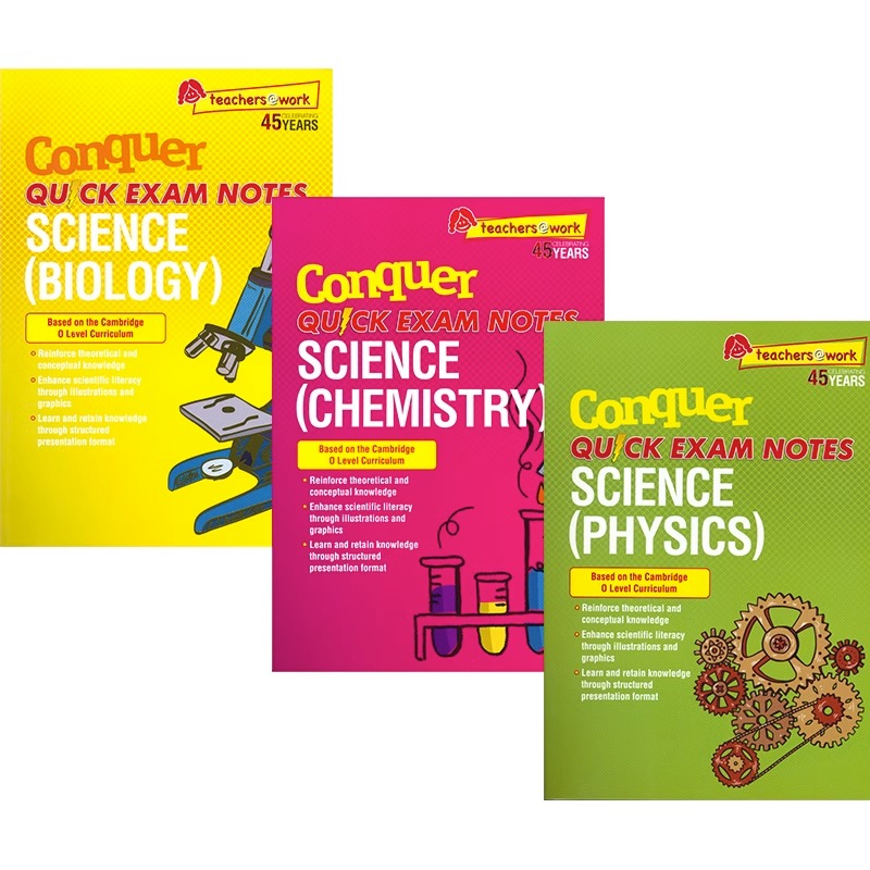 【自营】SAP Conquer Quick Exam Notes  Biology Chemistry Physics Science 攻克系列 初中知识点笔记 物理 化学 生物 英文原版 - 图0