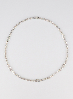 【自营】中古95新GUCCI(古驰)GG 长款银项链925 61cm