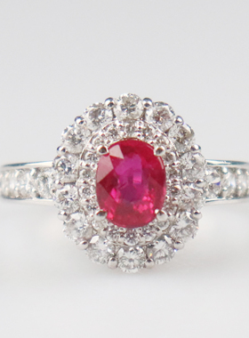 【自营】中古「9.5新」日本进口商品红宝石钻石戒指Pt90052号