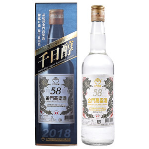 【自营】金门高粱酒58度 2018千日醇 600ml*6箱装 五年白金龙老酒