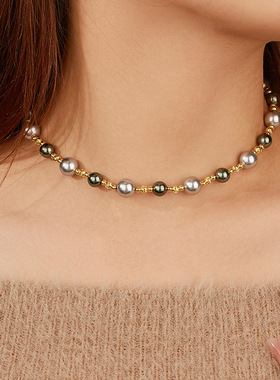 【自营】WEEKISS璀璨星河贝珠项链女925纯银磁吸圆扣高级感锁骨链