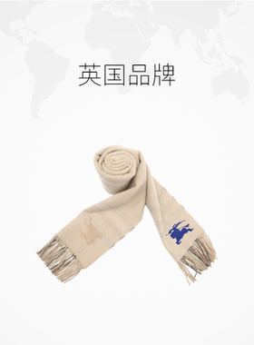 【自营】BURBERRY/博柏利秋冬战马徽标女士羊绒保暖羊毛长款围巾