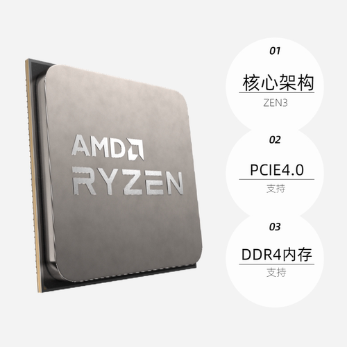 【自营】AMD锐龙R7 5700X全新散片CPU处理器八核AM4游戏电竞超频 - 图0