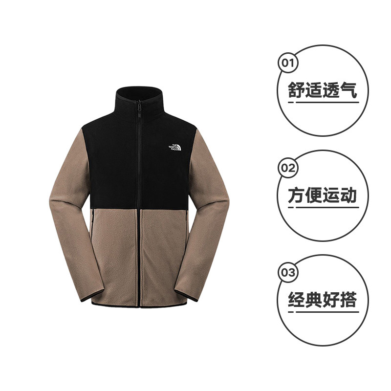 【自营】THE NORTH FACE北面男抓绒休闲运动上衣 NF0A8FJ3DHL1 - 图0