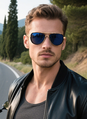 Cyxus飞行员墨镜男款偏光太阳镜防紫外线蛤蟆镜太阳眼镜复古