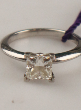 【自营】中古95新TIFFANY蒂芙尼方形切工钻石戒指PT95051号