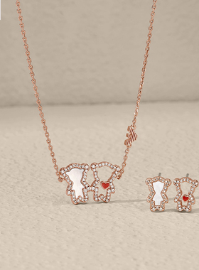 【自营】白鹿同款Armani阿玛尼小熊项链女士贝母气质甜美女生礼物