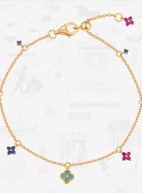 【自营】VITARING手链女四叶草吊坠925银手环小众设计欧美手饰